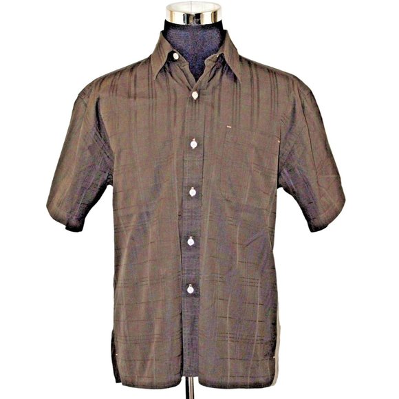 Orvis Other - Orvis Large Brown Windowpane Short Sleeve Button Front Casual Lounge Shirt